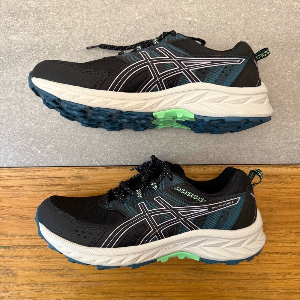 ASICS GEL Venture 9 Women's Trail Running Shoes Black Violet Blue Size 11 Wide - Picture 2 of 12